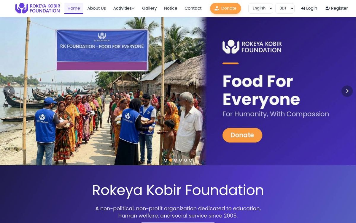 Rokeya Kobir Foundation screenshot